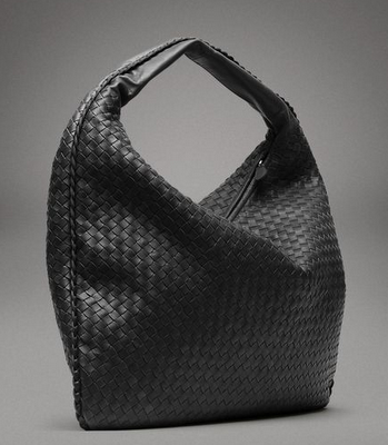 Bottega Veneta Nero Intrecciato Nappa Maxi Venteta